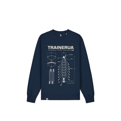 Sudadera con motivo remo banco fijo. Palabra: TRAINERUA