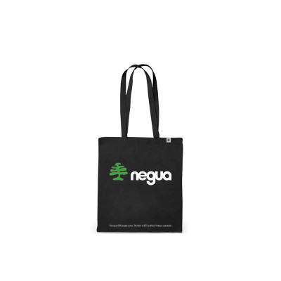 Bolsa de tela con asas Laia | Tote bag color negra con logo NEGUA.