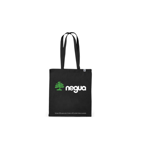 Bolsa de tela con asas Laia | Tote bag color negra con logo NEGUA.